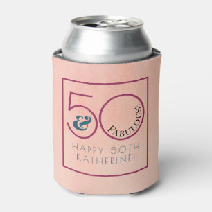 50 und Fabulous Pink Typografie Geburtstagsparty Dosenkühler