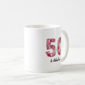 50 und Fabulous Pink und Leopard Pinselstriche Kaffeetasse (VorderseiteRechts)
