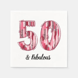 50 und Fabulous Pink und Leopard Pinselstriche Serviette