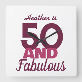 50 und Fabulous Quadratische Wanduhr