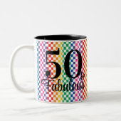 50 und Fabulous Rainbow Checkered Nurse Tasse (Links)
