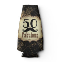 50 und Fabulous Retro Mustache Vintage Karte