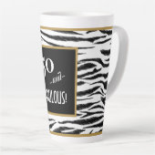 50 und FABULOUS! Retro Zebra Streifen 50. Geburtst Milchtasse (Rechte Ecke)