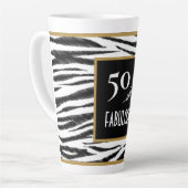 50 und FABULOUS! Retro Zebra Streifen 50. Geburtst Milchtasse (Linke Ecke)