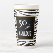 50 und FABULOUS! Retro Zebra Streifen 50. Geburtst Milchtasse (Vorderseite)