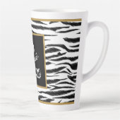 50 und FABULOUS! Retro Zebra Streifen 50. Geburtst Milchtasse (Rechts)