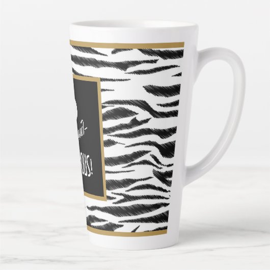 50 und FABULOUS! Retro Zebra Streifen 50. Geburtst Milchtasse (Rechts)