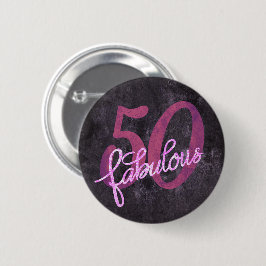 50 und Fabulous | Rosa und Lila Jewel Tone Party Button