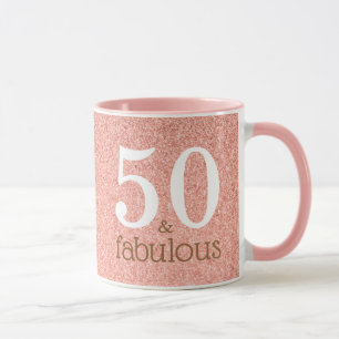 50 und Fabulous Roségold 50. Geburtstag Pink Tasse