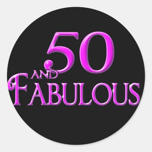 50 und FABULOUS Runder Aufkleber (Vorderseite)
