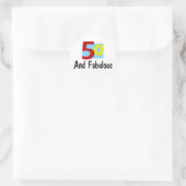 50 und Fabulous Runder Aufkleber (Tasche)