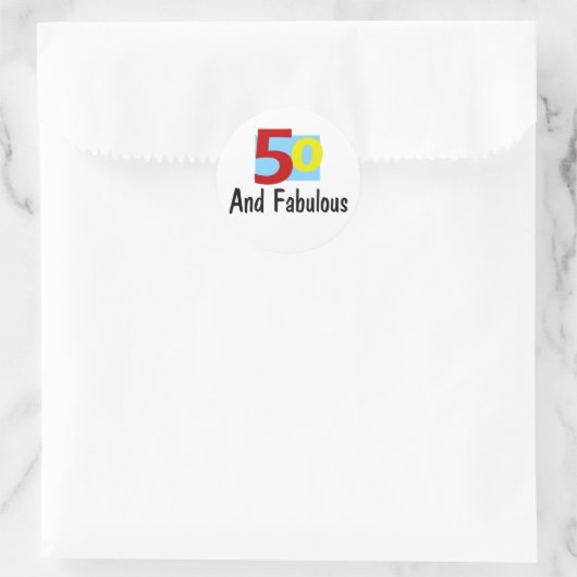 50 und Fabulous Runder Aufkleber (Tasche)