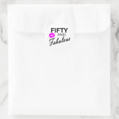 50 und Fabulous Runder Aufkleber (Tasche)