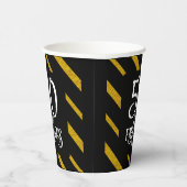 50 und Fabulous schwarz und gold gestreift Pappbecher (Rechts)