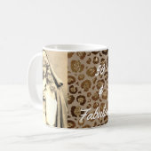 50 und Fabulous Sepia Foto Cheetah Print Kaffeetasse (Vorderseite Links)