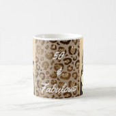 50 und Fabulous Sepia Foto Cheetah Print Kaffeetasse (Mittel)