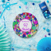 50 und Fabulous Sequin Birthday Paper Plate Pappteller (Party)