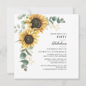 50. und fabulous Sonnenblume Eukalyptus 50. Geburt Einladung (Vorderseite)