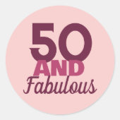 50 und Fabulous Tasse Runder Aufkleber (Vorderseite)