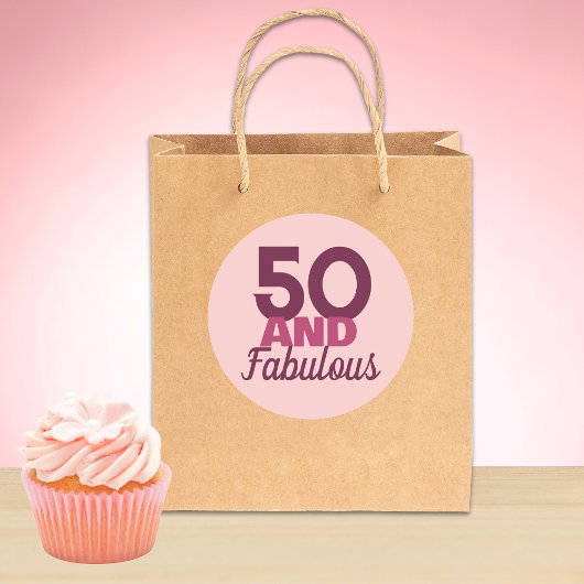 50 und Fabulous Tasse Runder Aufkleber