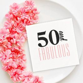 50 und Fabulous Typografie 50. Pink Geburtstag Serviette
