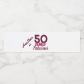 50 und Fabulous Wasserflaschenetikett (Einzelnes Label)