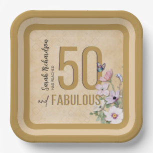 50 und Fabulous Wildblume Pappteller