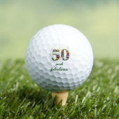 50 und Fabulous Wildblume Text Golfball (Insitu T-Shirt)