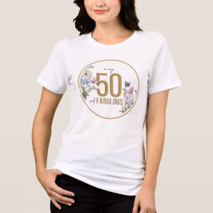 50 und Fabulous Wildblume Tri-Blend Shirt