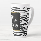 50 und FABULOUS Zebra Print Retro Menu Board Milchtasse (Rechte Ecke)