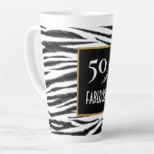 50 und FABULOUS Zebra Print Retro Menu Board Milchtasse (Linke Ecke)