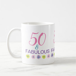 50 und fantastisch 50. Geburtstag Spaß Lila Kaffeetasse
