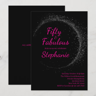 50 und Fantastisch | 50. Geburtstagsfeier Pink Einladung