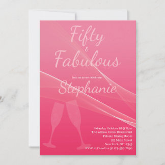 50 und Fantastisch | 50. Geburtstagsfeier Pink Einladung