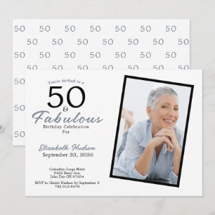 50 und Fantastisch Blaue 50. Geburtstagsfeier Einladung