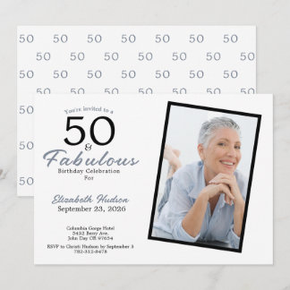50 und Fantastisch Blaue 50. Geburtstagsfeier Einladung