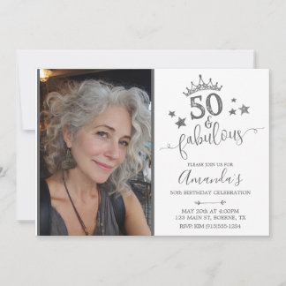 50 und Fantastisch Foto-Geburtstag Einladung