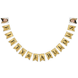 50 und Fantastisch Foto Goldfolie Wimpelkette