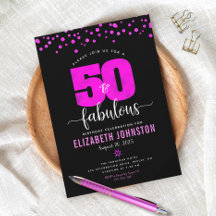 50 und fantastisch Geburtstag heißrosa Glamour-Pun
