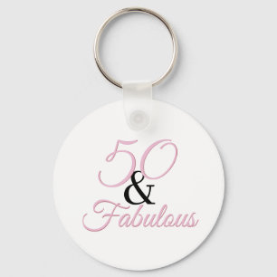 50 und fantastisch Geburtstag Pink Einfach Schlüsselanhänger