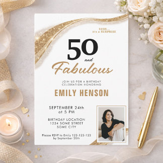 50 und Fantastisch Gold 50. Geburtstag Einladung