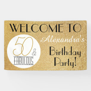 50 und Fantastisch Gold Personalisierte Geburtstag Banner