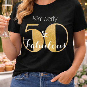 50 und Fantastisch Gold Personalisierte Geburtstag T-Shirt