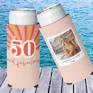 50 und fantastisch MIT FOTO, retro Geburtstag Selters Dosenkühler