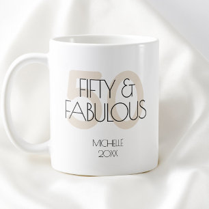50 und fantastisch Moderne einfache Fünfzig Geburt Kaffeetasse