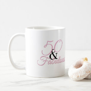 50 und fantastisch Pinker Geburtstag Kaffeetasse