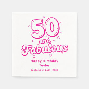 50 und fantastisch Retro-Blasen-Letter-Geburtstag Serviette