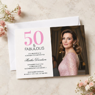 50 und fantastisch Rosa 50. Geburtstag Einladung