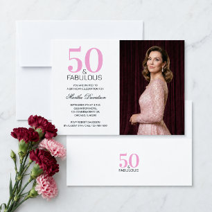 50 und Fantastisch Rosa 50. Geburtstag Einladung