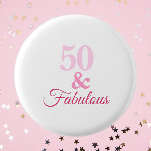 50 und Fantastisch Rosa Knopf Button